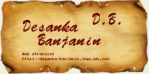 Desanka Banjanin vizit kartica